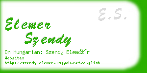 elemer szendy business card